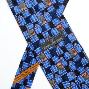ERMENEGILDO ZEGNA - Blue Abstract Pattern